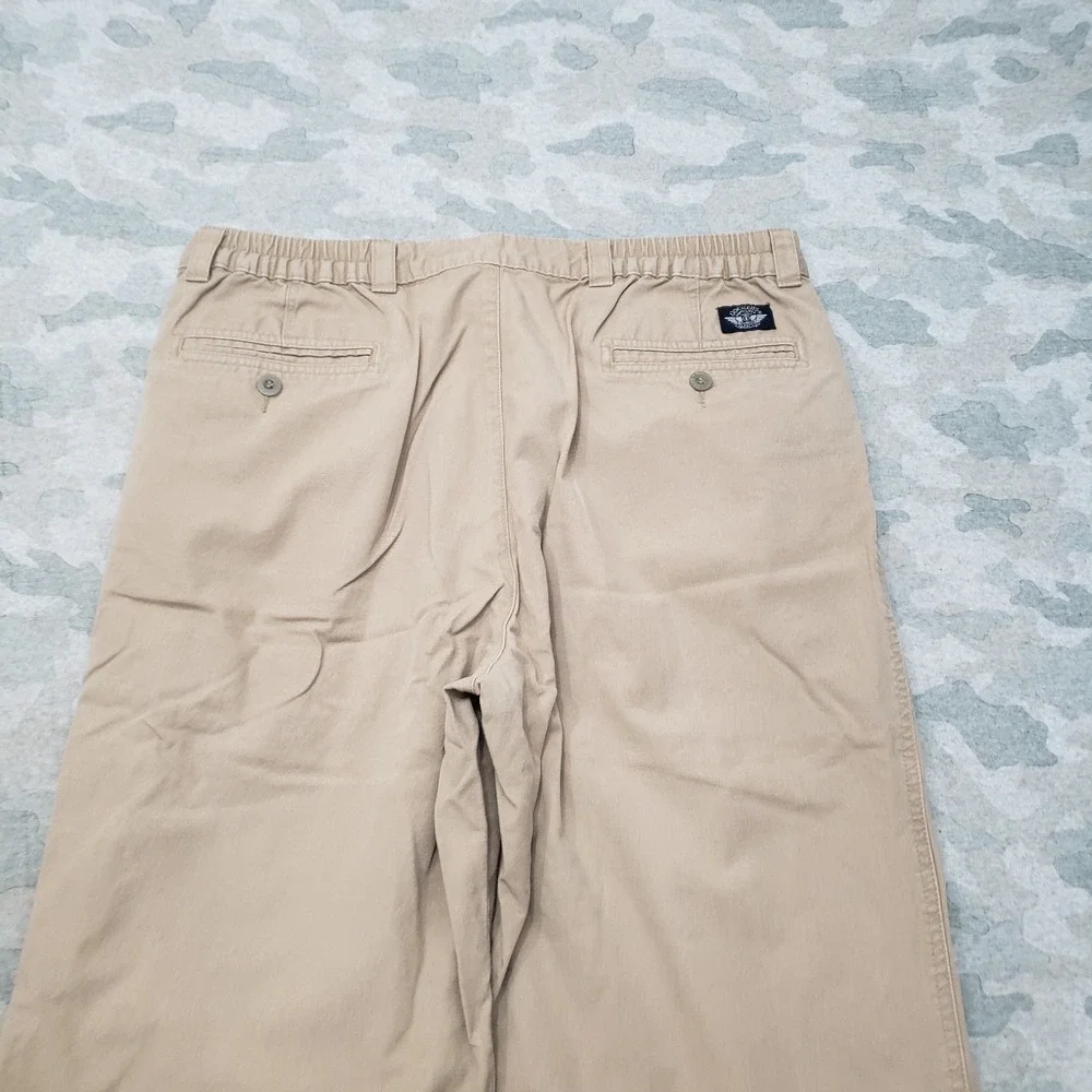Vintage Levi's Dockers Pants 36x30‎ Tan Straight Leg Elastic Waist Pockets